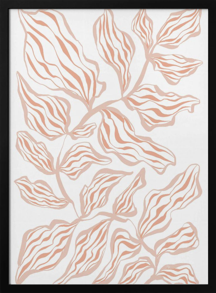 Coral Leaves On A White Background | Poster
