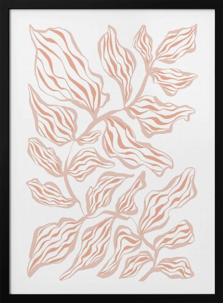 Coral Leaves On A White Background | Poster