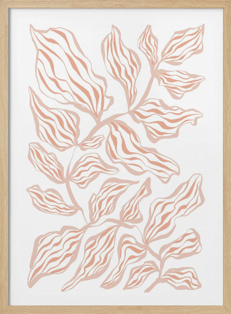 Coral Leaves On A White Background | Poster
