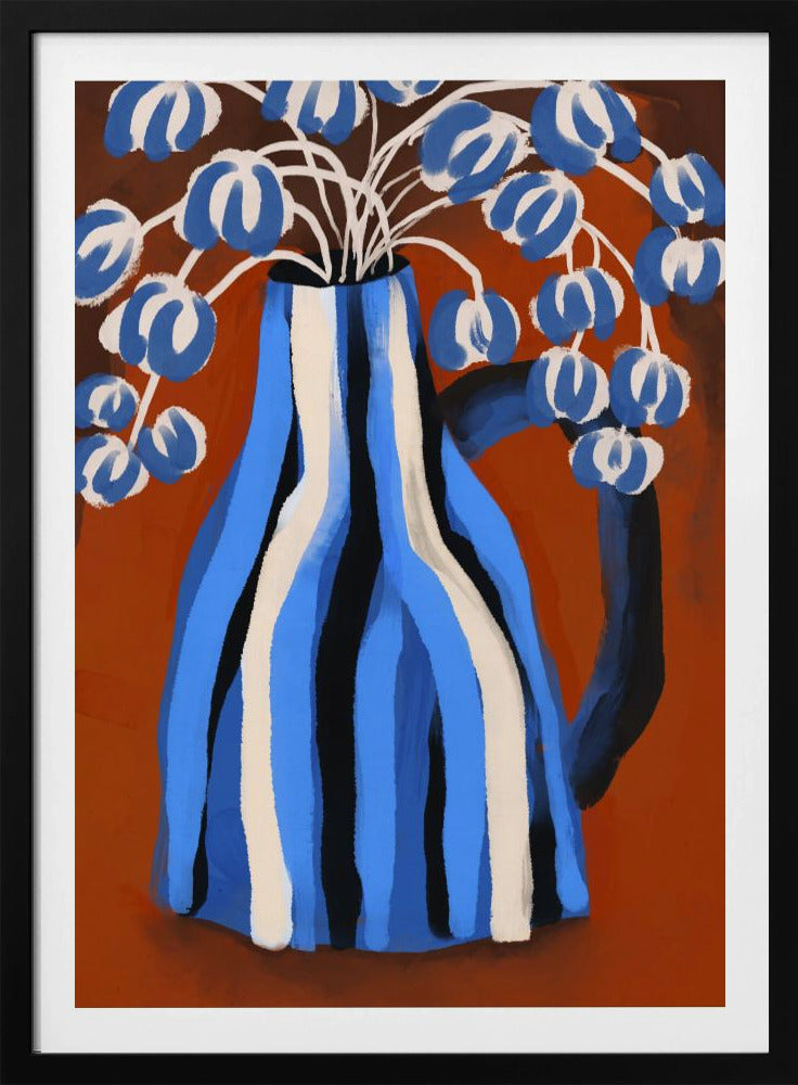 Striped Vase Blooms | Poster