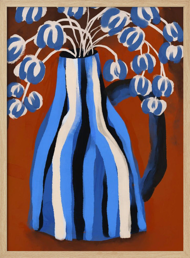 Striped Vase Blooms | Poster