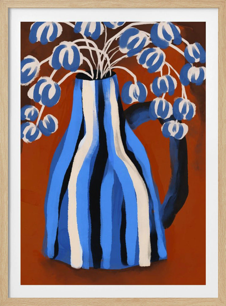 Striped Vase Blooms | Poster