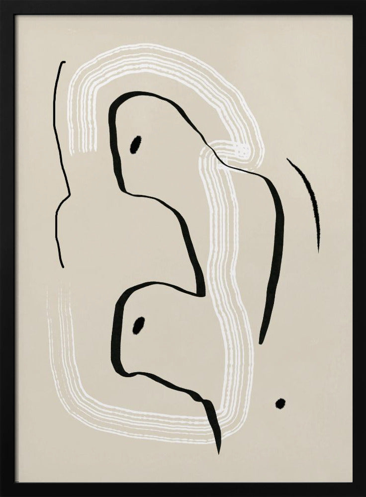 Reclining nude line art | Poster