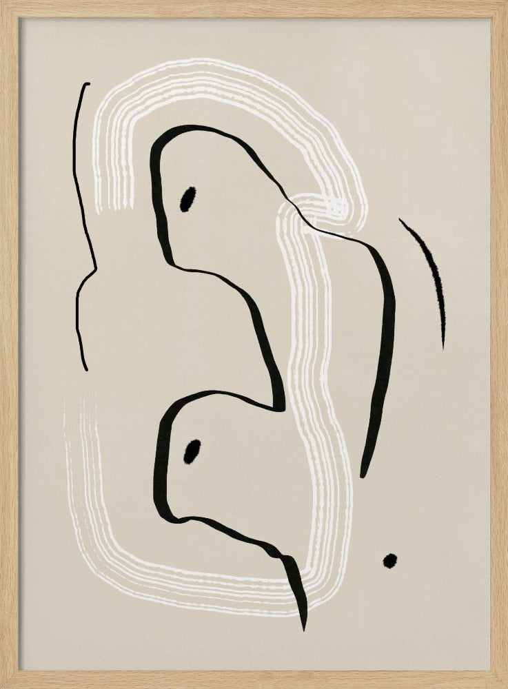 Reclining nude line art | Poster
