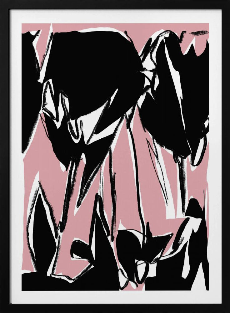 Black Pink Tulips | Poster
