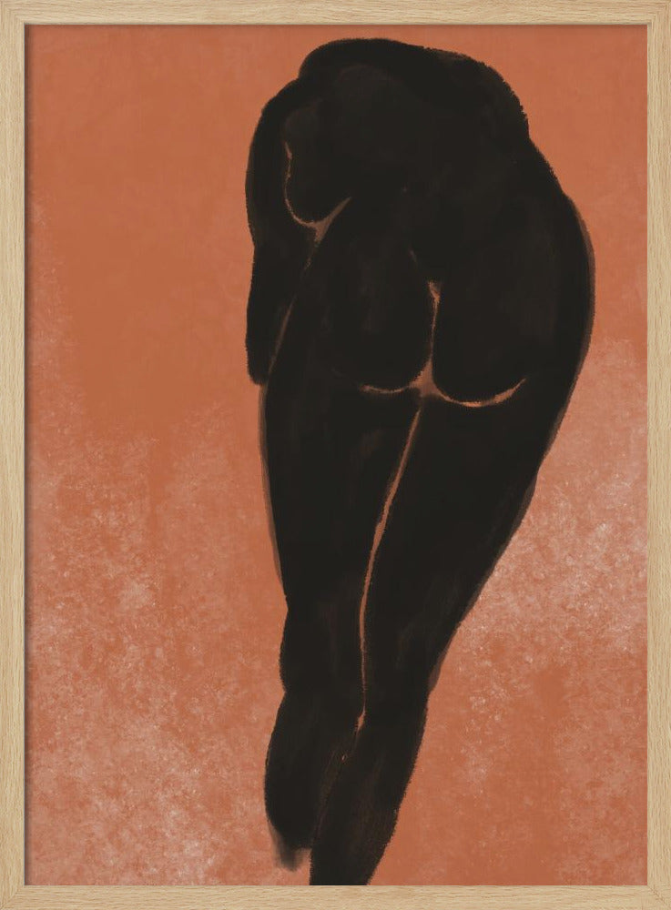 Bathing nude in black | Poster