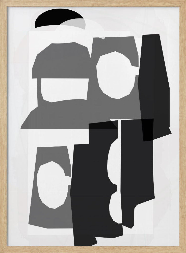 Black and White Cut Out Shapes 3 | Poster