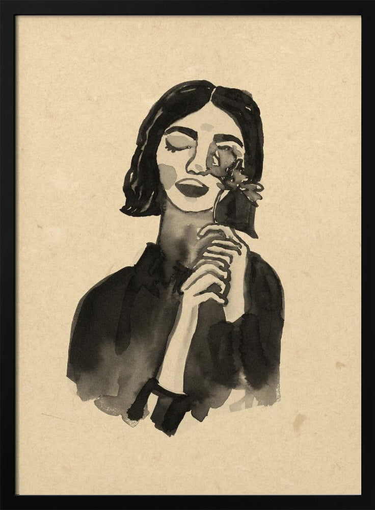 Girl With Flower | Poster