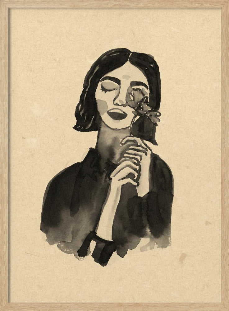 Girl With Flower | Poster