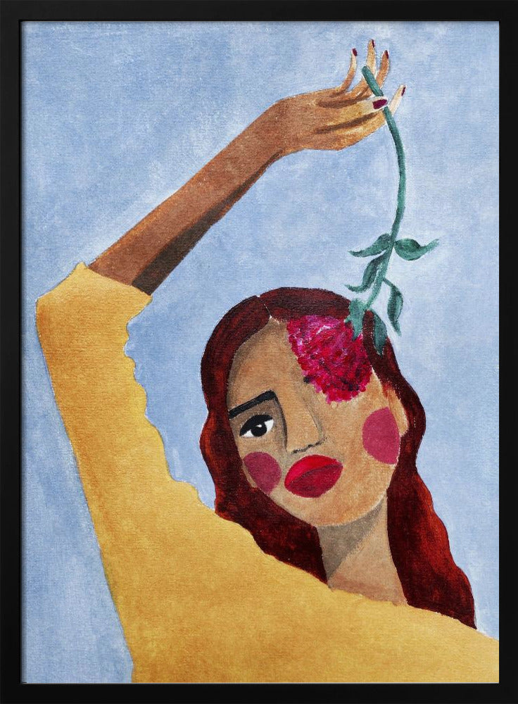 Magda with flower | Poster