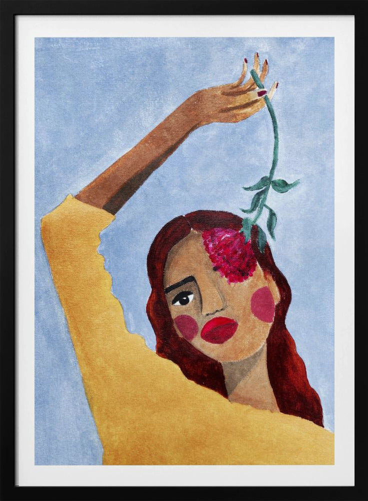 Magda with flower | Poster