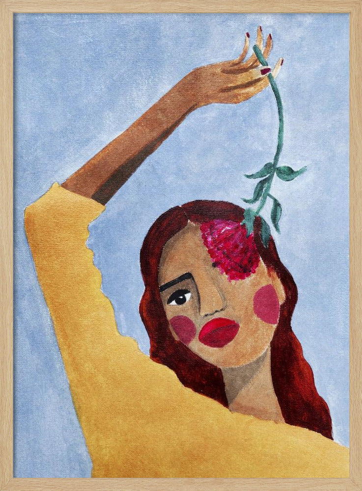 Magda with flower | Poster