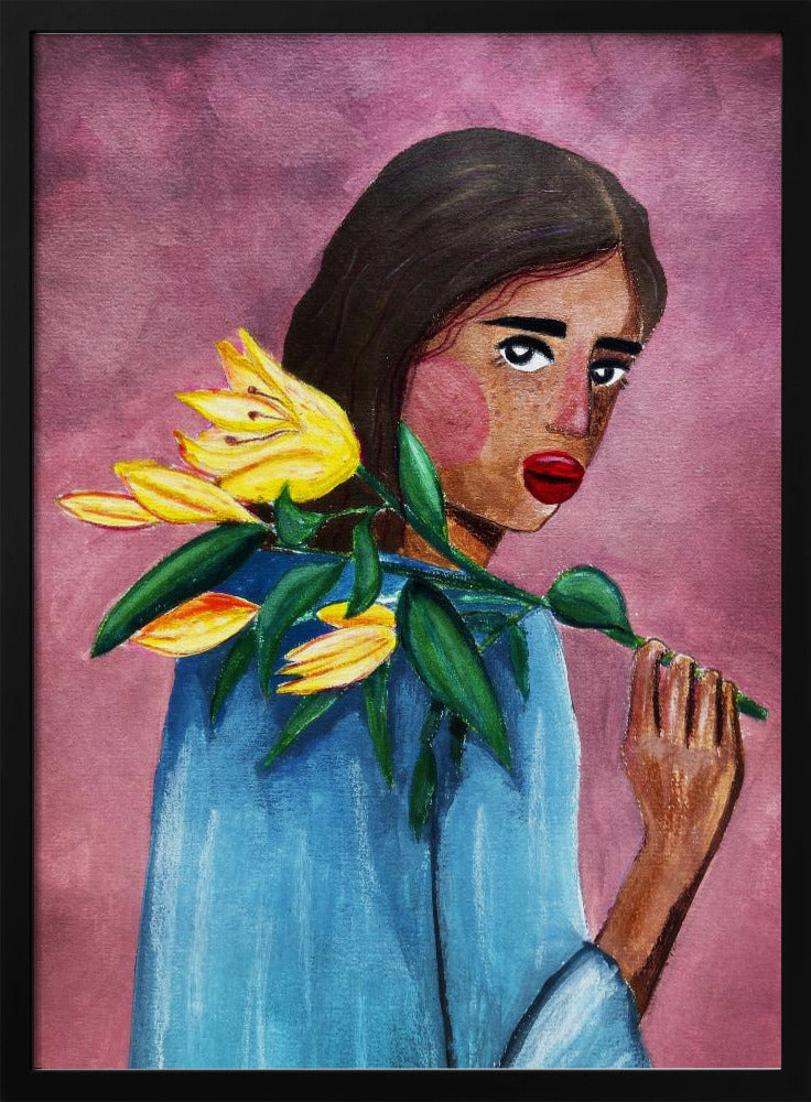 Woman With Lily | Poster
