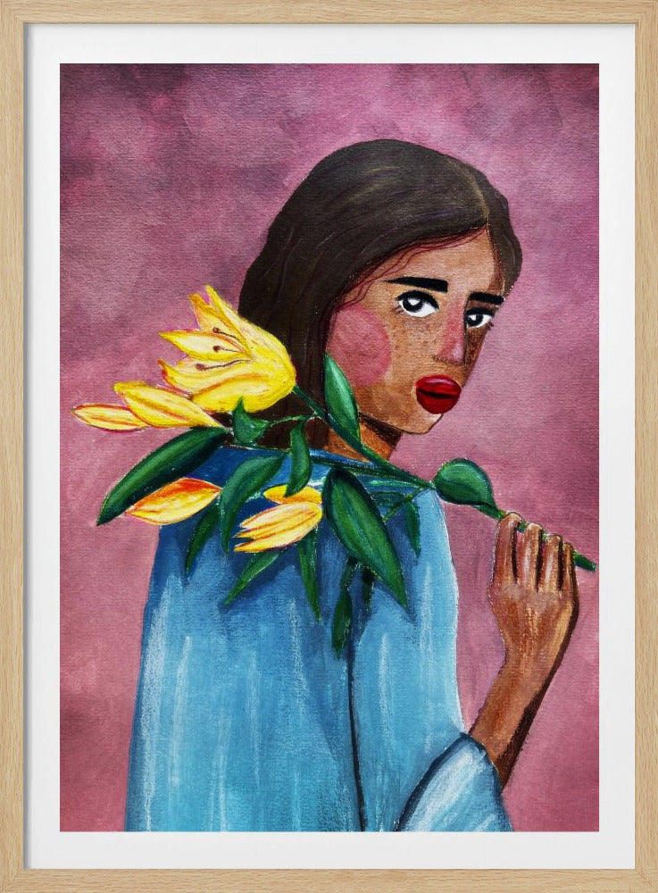 Woman With Lily | Poster