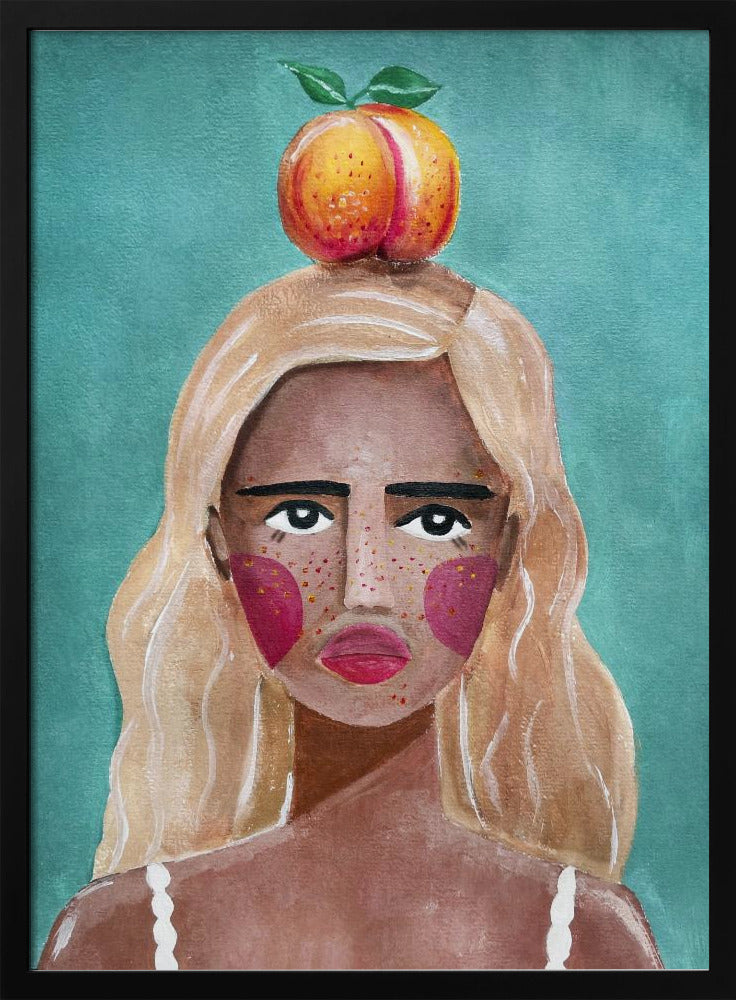 Woman With Peach | Poster