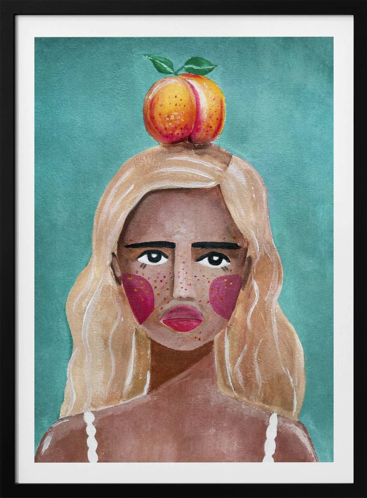 Woman With Peach | Poster