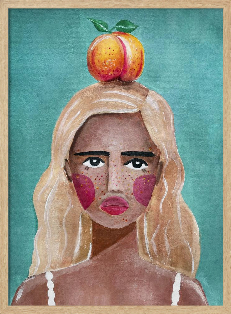 Woman With Peach | Poster
