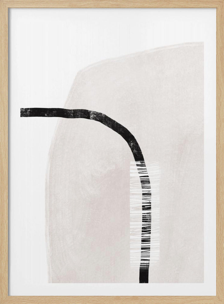 Black Lines On A Soft White Textured Background | Poster
