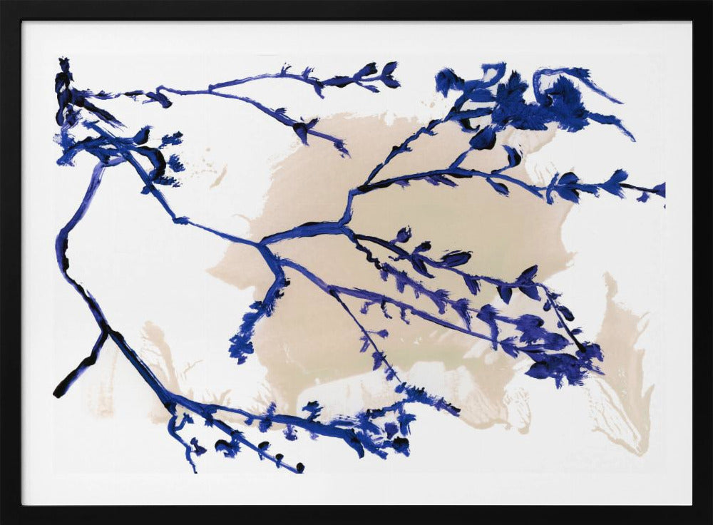 Navy Blue Blossoms On Tree Branches | Poster
