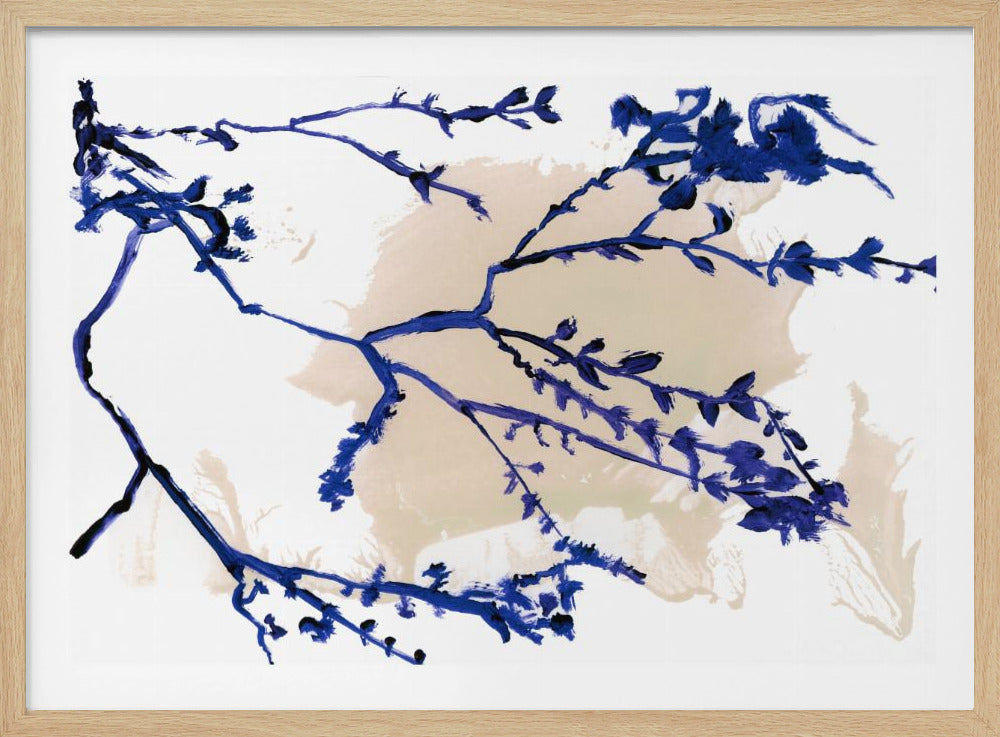 Navy Blue Blossoms On Tree Branches | Poster