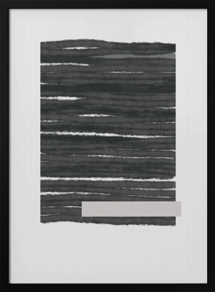 black Horizontal Brushstrokes | Poster