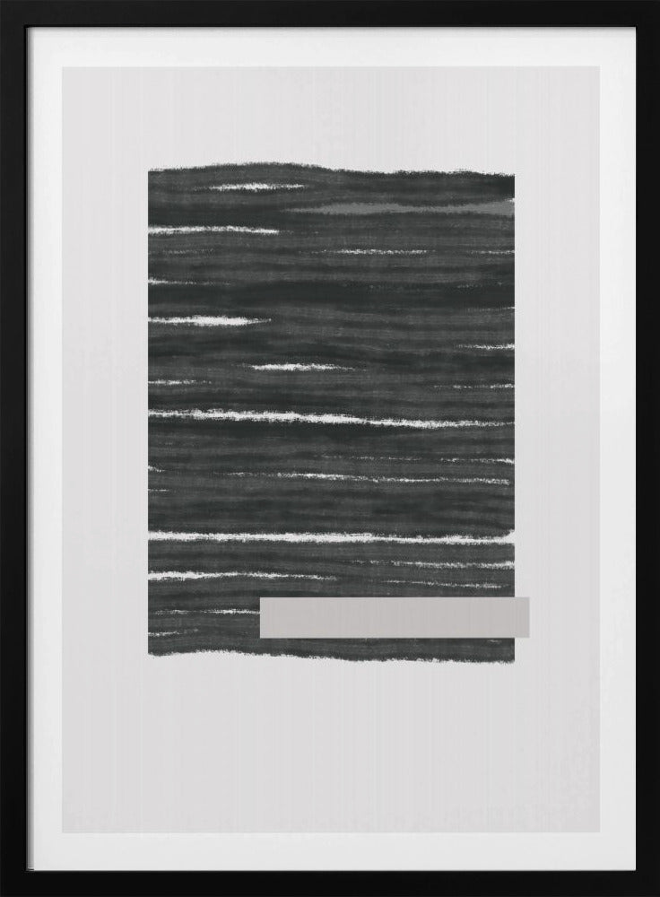 black Horizontal Brushstrokes | Poster