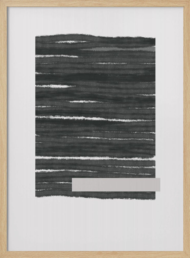 black Horizontal Brushstrokes | Poster