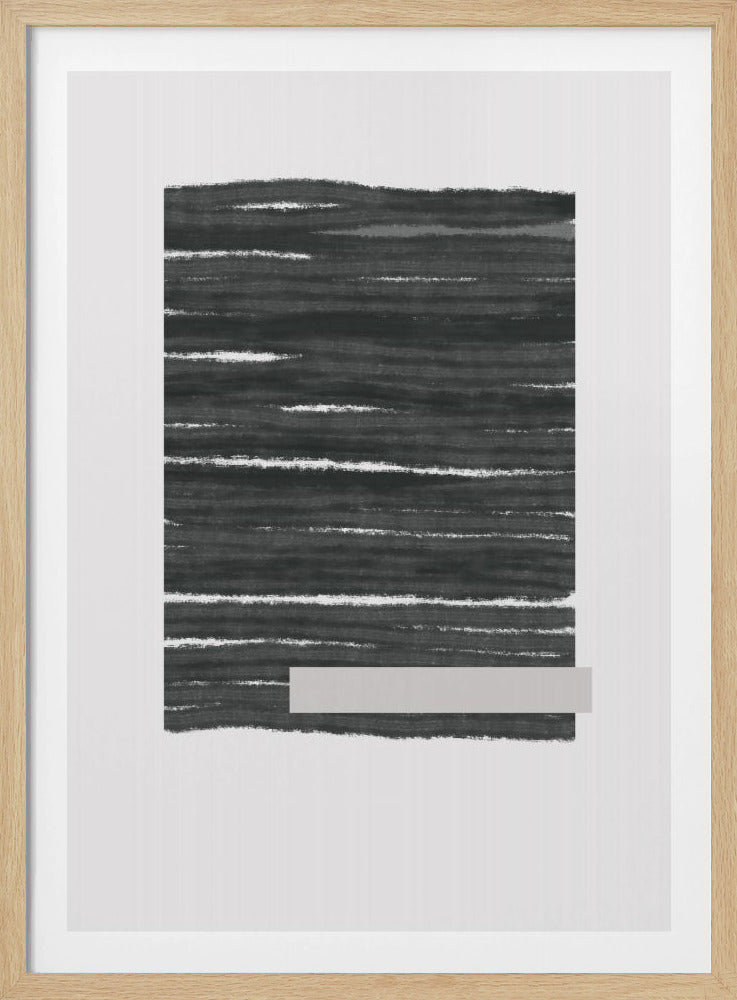 black Horizontal Brushstrokes | Poster