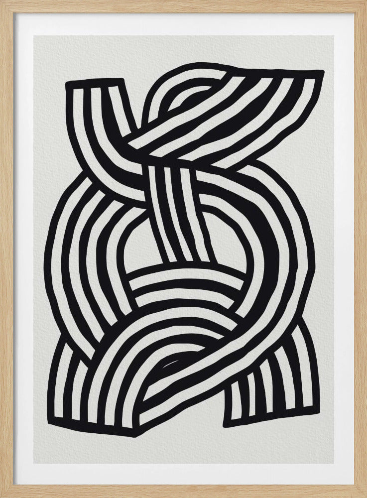 Mid Century Modern Abstract line Art Painting | Poster