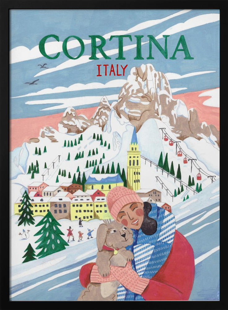 Travel Poster Woman in Cortina, Italy | Poster