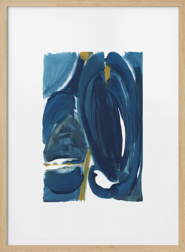 Navy Gold Abstract 1 | Poster