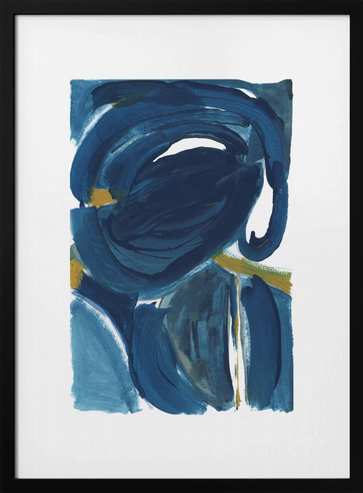 Navy Gold Abstract 2 | Poster