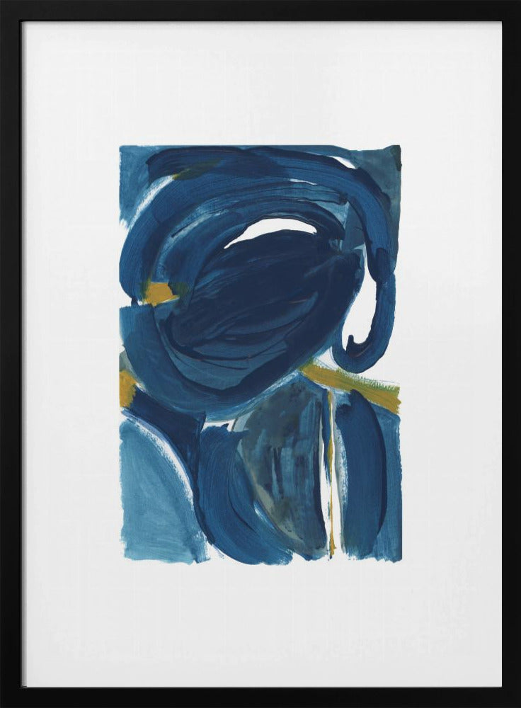 Navy Gold Abstract 2 | Poster