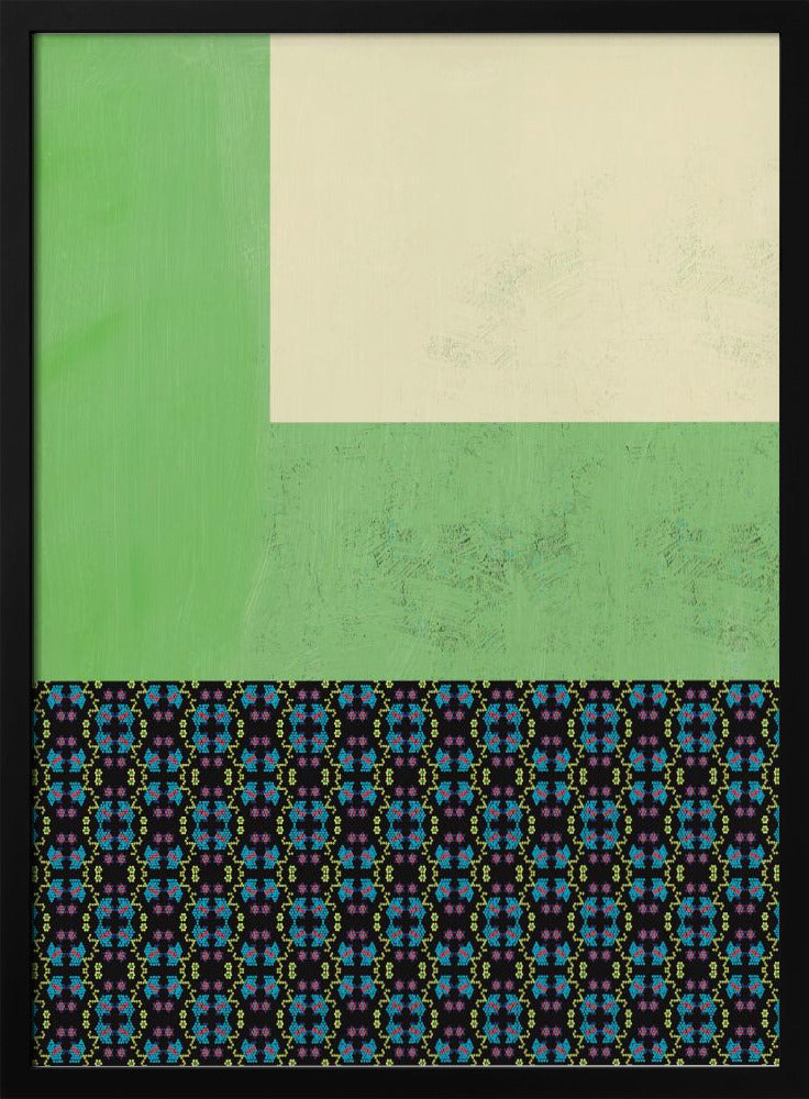 Pastel green and nyonya pattern collage | Poster