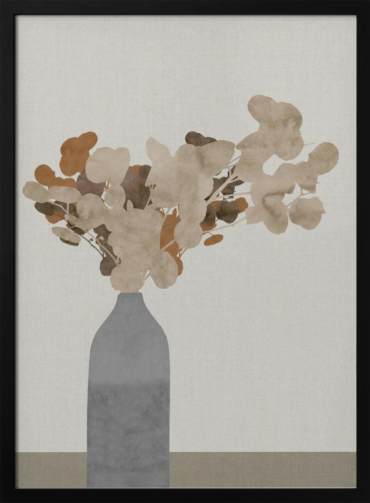Rust Brown Dried Flowers In Vase On Table 1 Jpg | Poster