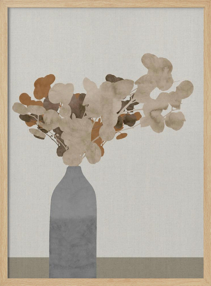 Rust Brown Dried Flowers In Vase On Table 1 Jpg | Poster