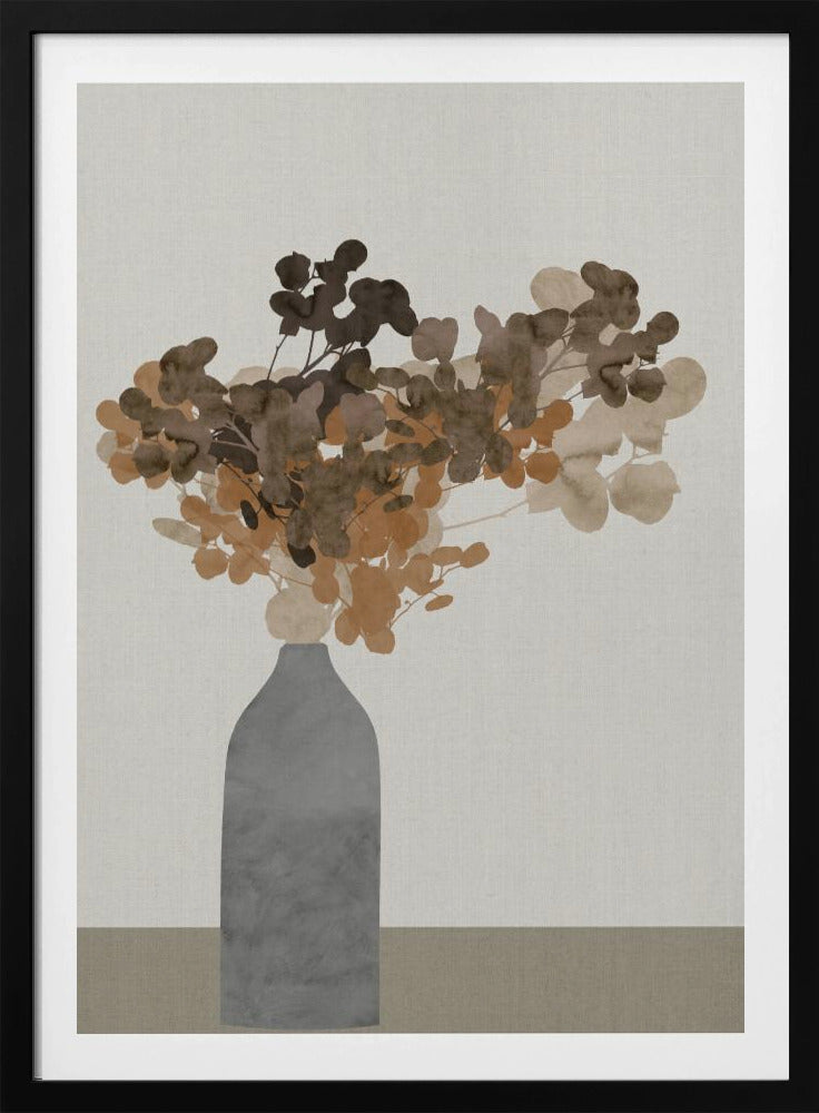 Rust Brown Dried Flowers In Vase On Table 2 | Poster