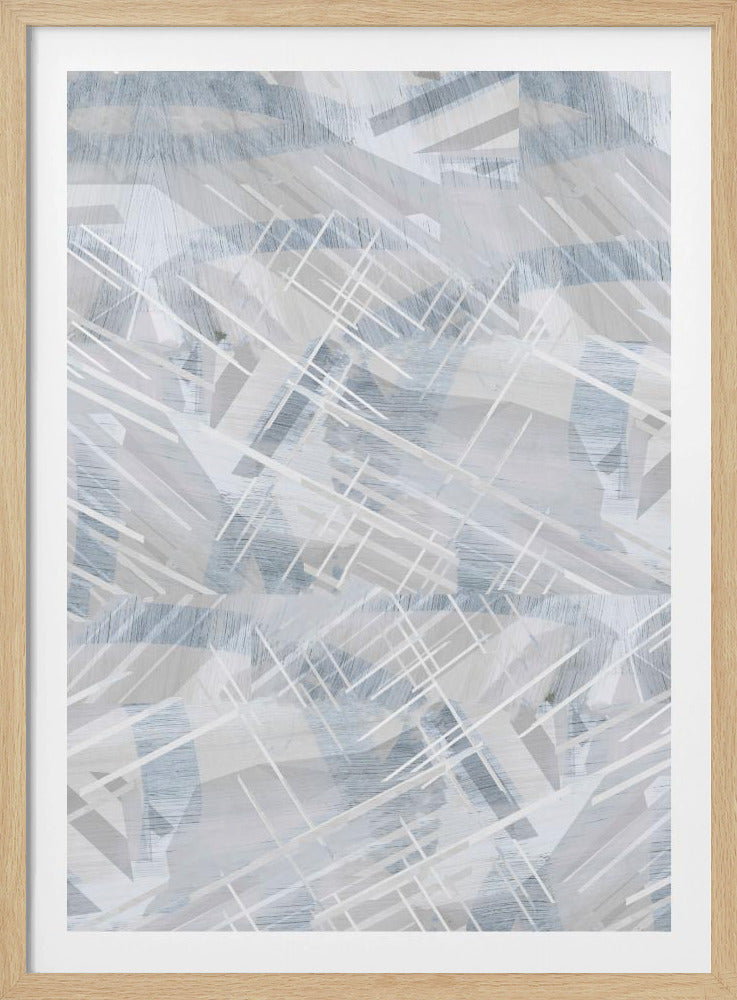 Calm Grey White Abstract 2 | Poster