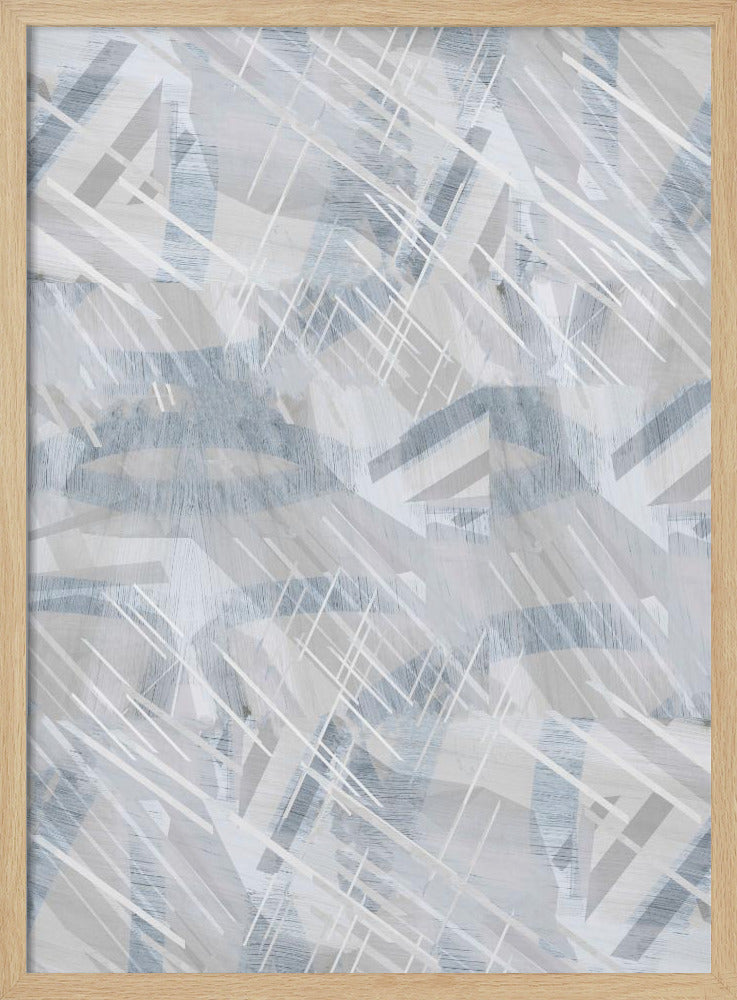 Calm Grey White Abstract 1 | Poster