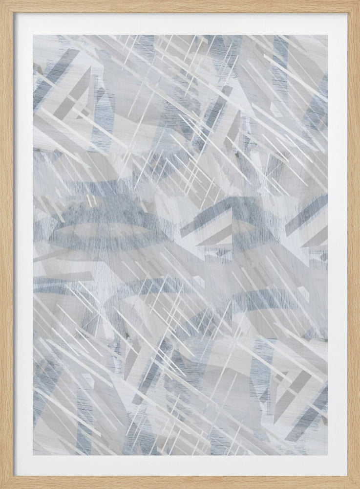 Calm Grey White Abstract 1 | Poster