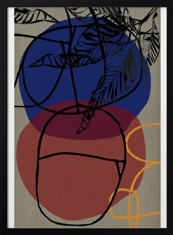 Woodblock Leaf Purple Blue Red Abstract 3 Final | Poster