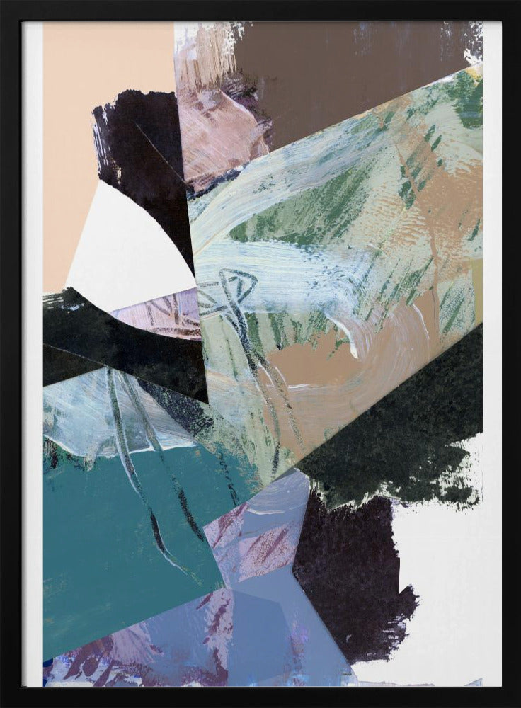 Blue Black Neutral White Abstract 2 | Poster