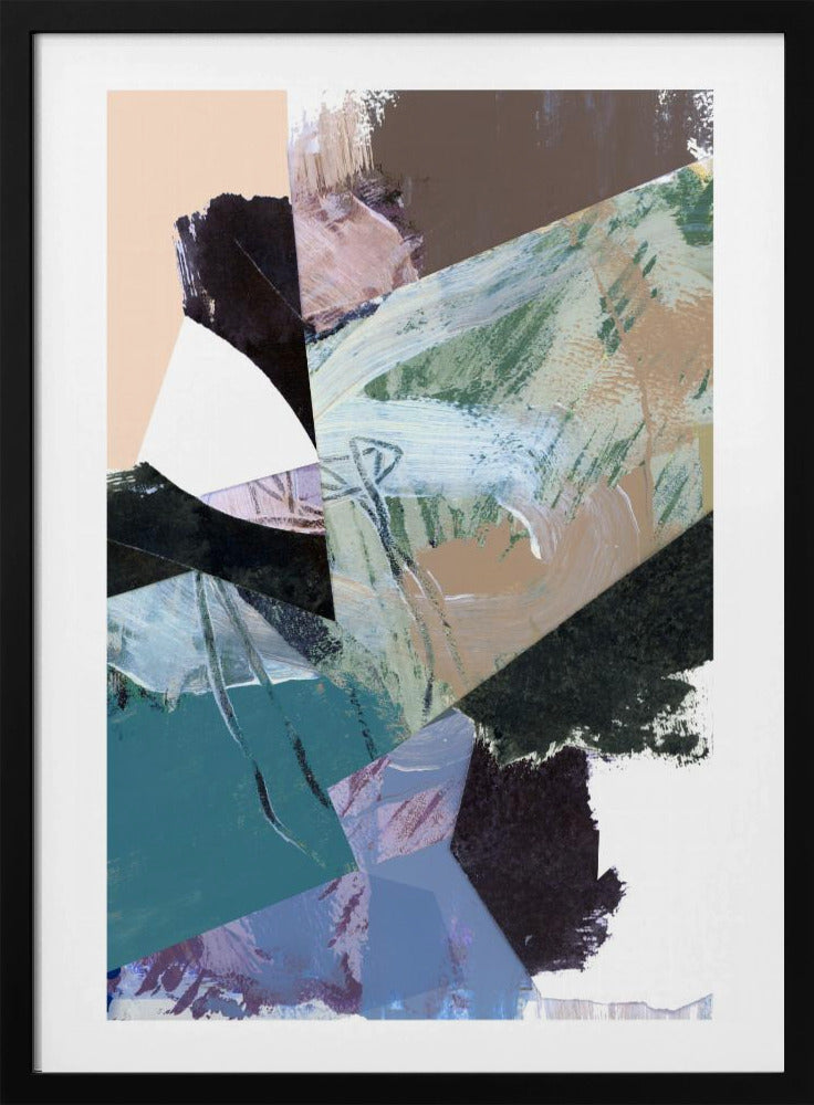 Blue Black Neutral White Abstract 2 | Poster