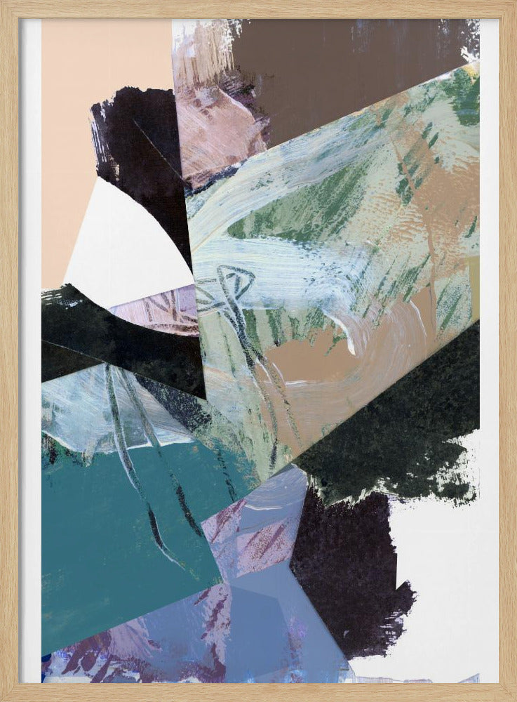 Blue Black Neutral White Abstract 2 | Poster