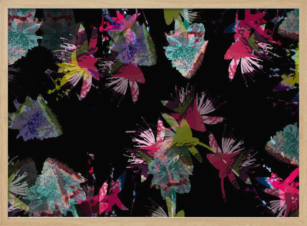 Neon Floral Mix | Poster