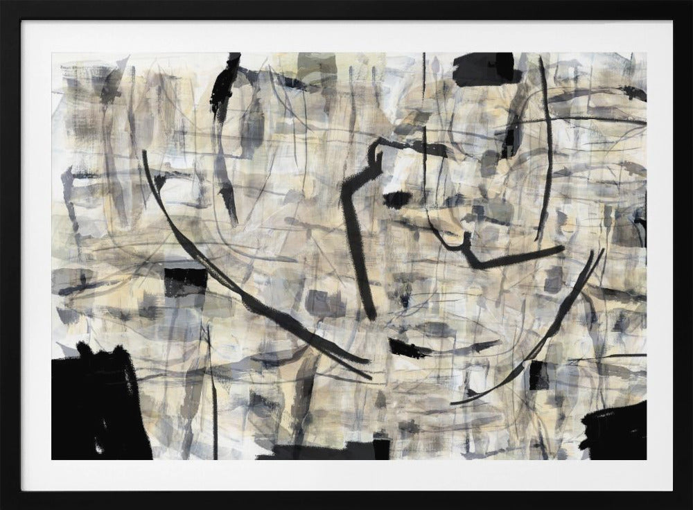 Black and White Textured Shapes 1 | Poster