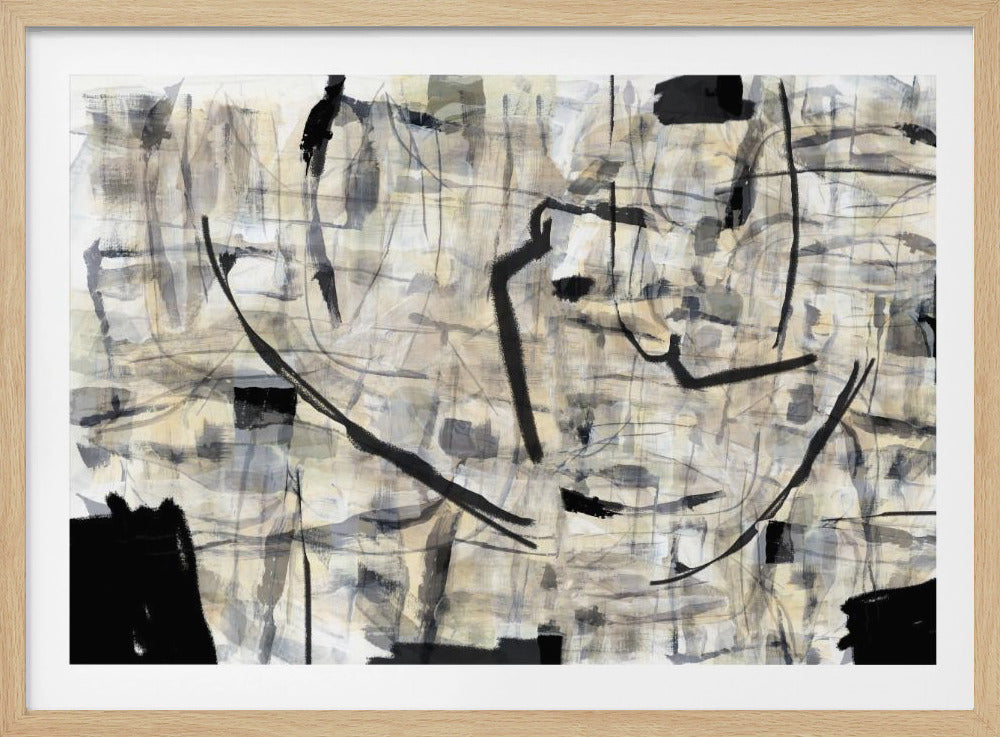 Black and White Textured Shapes 1 | Poster