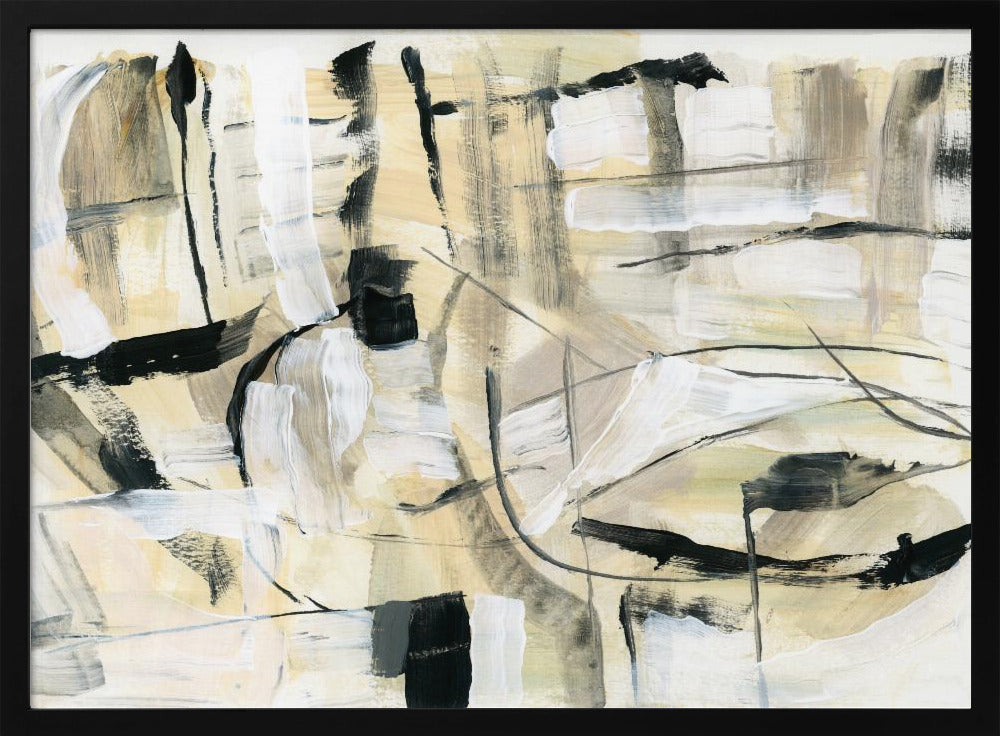 Black and White Textured Shapes 4 | Poster