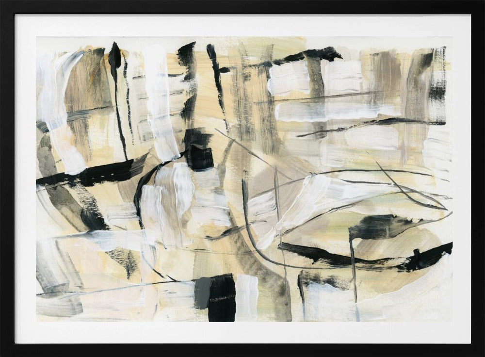 Black and White Textured Shapes 4 | Poster