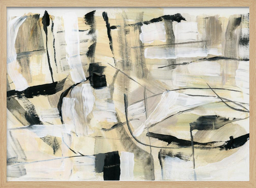 Black and White Textured Shapes 4 | Poster